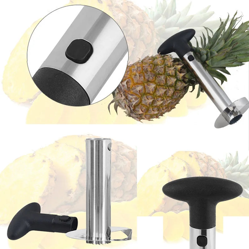 Stainless Steel Pineapple Corer Slicer Spiral Cutter Fruit Corer Peeler Stem Remover Blades for Easy Coring Kitchen Tools