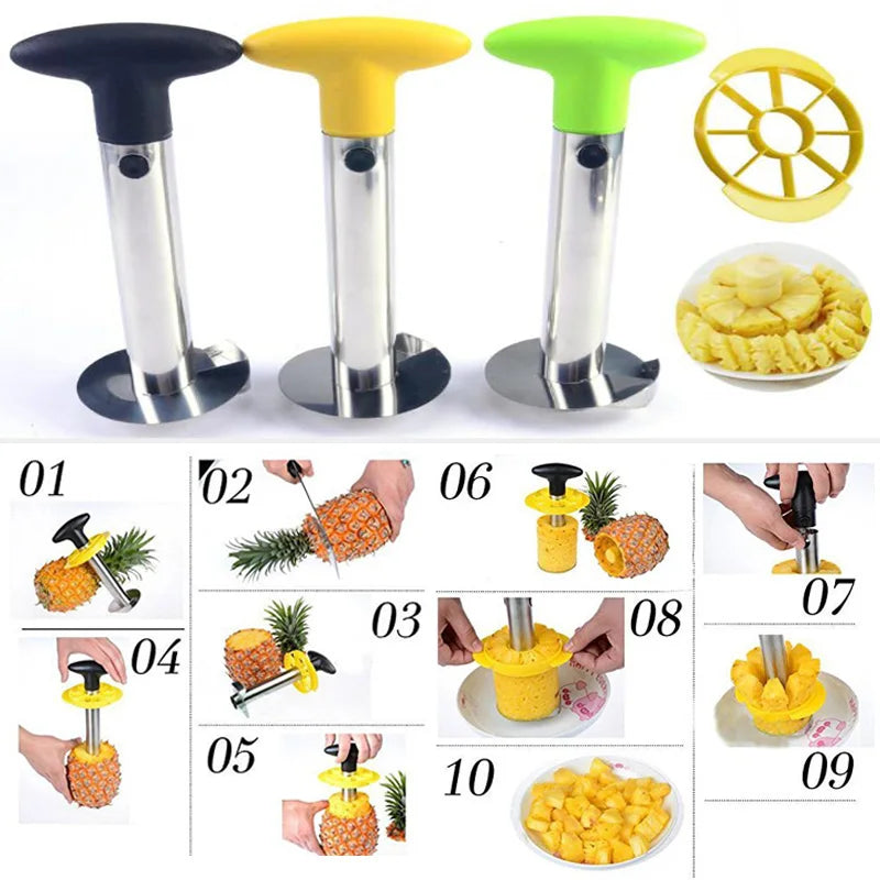 Stainless Steel Pineapple Corer Slicer Spiral Cutter Fruit Corer Peeler Stem Remover Blades for Easy Coring Kitchen Tools