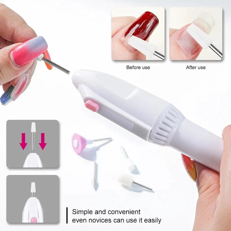 5 In 1 MINI Electric Nail Drill Kit Manicure Pedicure Grinding Polishing Nail Art Sanding File Pen Tools Machine