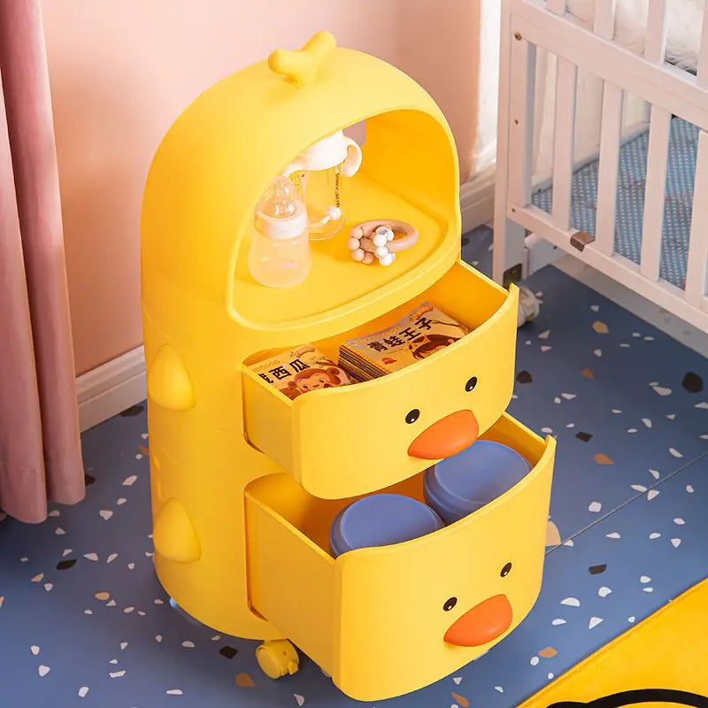 Cartoon Bedside Table Children's Storage Cabinets Finishing Rack Cabinet Cosmetic Organizers Sundries Sorting Bedroom Furniture