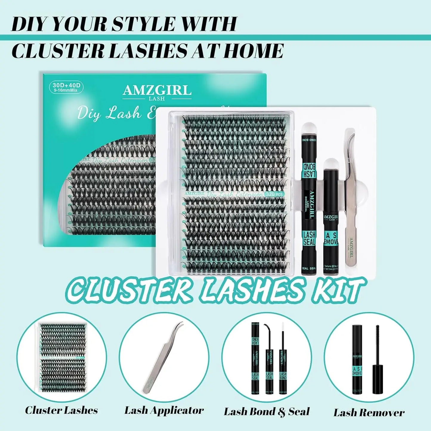 Individual Pre Cut Cluster Lashes Individual Eyelash Extensions Kit Invisible Band Segment Lashes