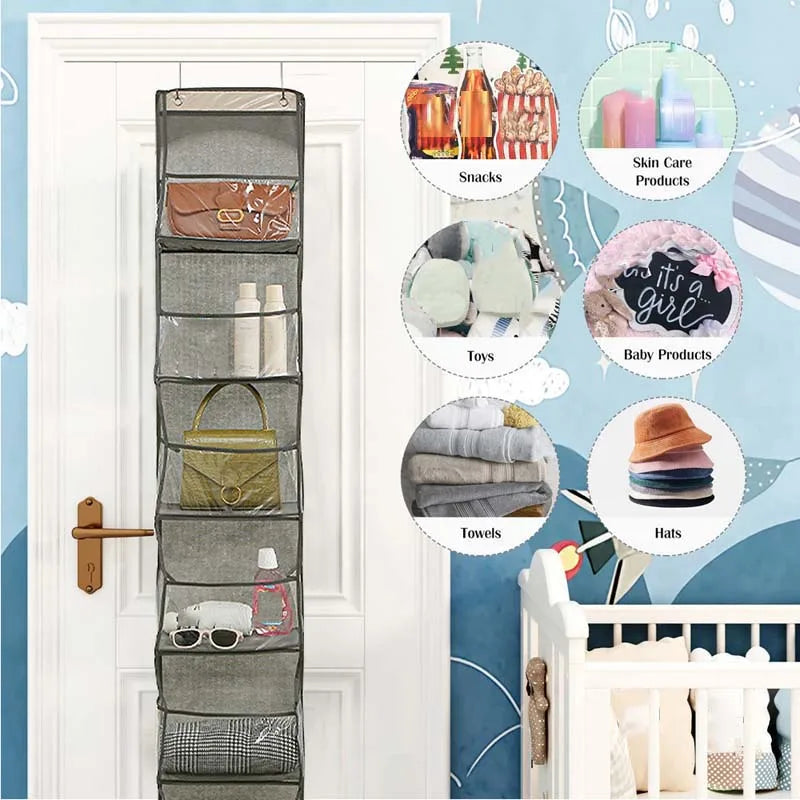 6 Layers Clothes Hanging Organizers For Doors Fabric Storage Bag with Hanger Underwear Socks Snacks Toys Home Storage Holder