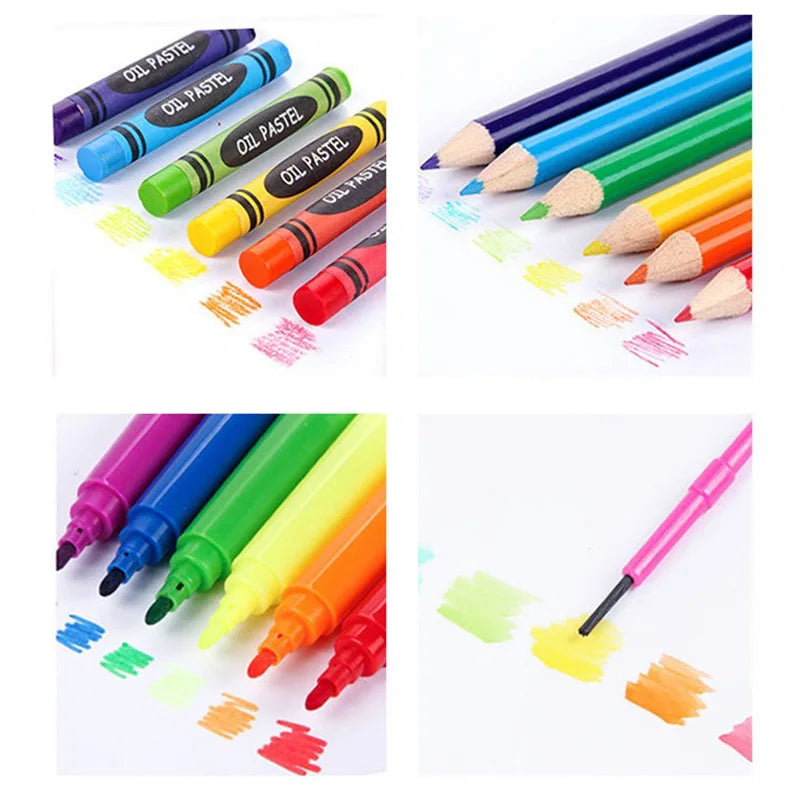 42/86pcs Drawing Set Non Toxics Crayon Arte Easy Hold Color Pen Safe for Children Kids Painting Tools Drawing Kit Stationery