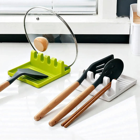 1PC Kitchen Spatula Rack Pot Lid Rack Shelves Countertop Shovel Spoon Shelf Soup Spoon Pad Put Soup Spoon Chopsticks Holder