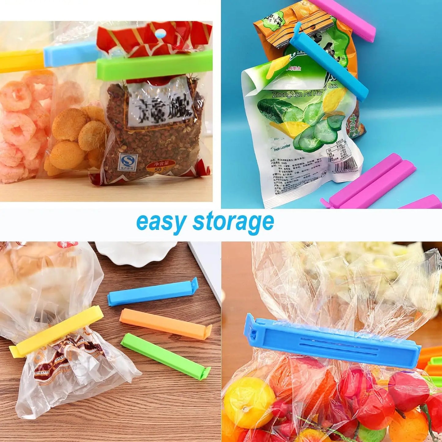 50/5PCS Food Snack Package Bag Sealing Plastic Clips For Packages Kitchen Storage And Organization Items Accessories