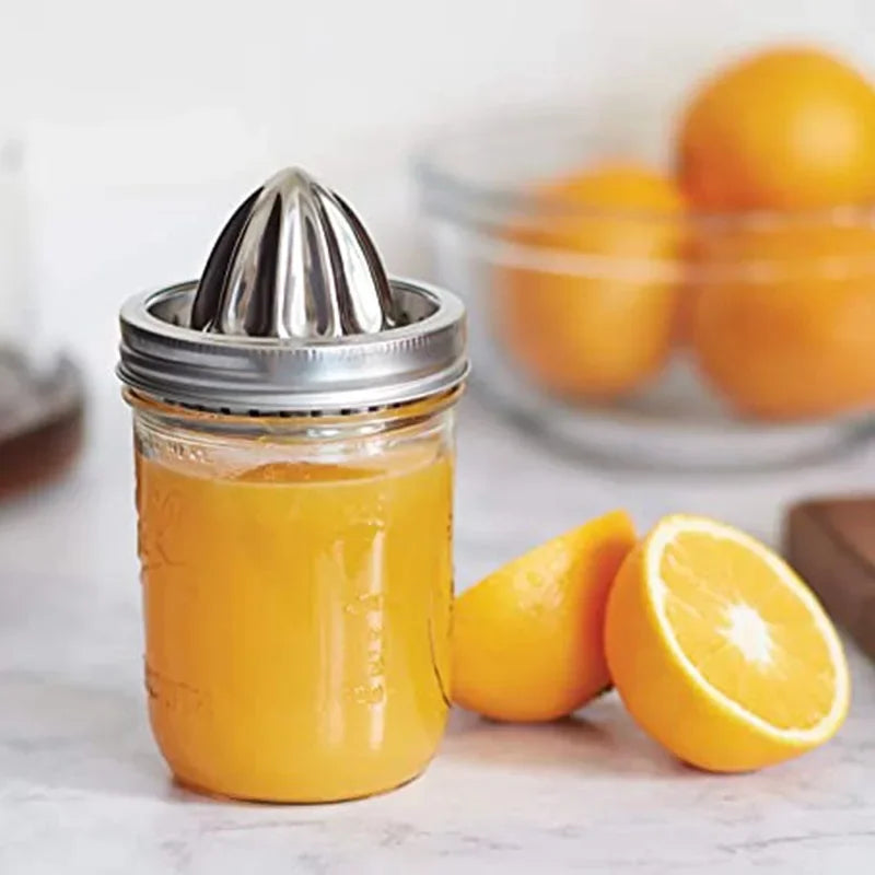 1pc Stainless Steel Citrus Juicer Cover For Mason Jar, Wide Mouth, MetalJuicing Tool, Kitchen Supplies