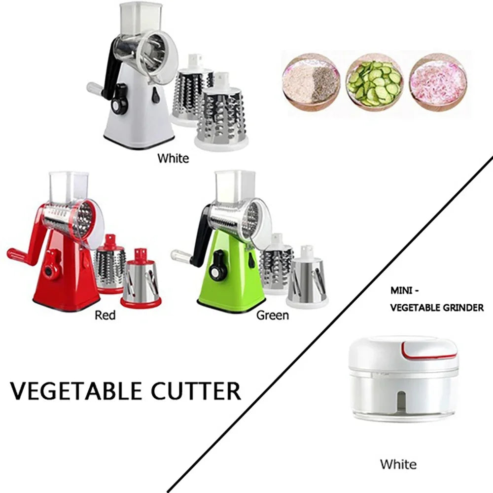 Vegetables Slicer Rotary Mandoline Vegetable Fruit Cutter Slicer Shredder Cheese Chopper Grater Food Processor Kitchen Gadget