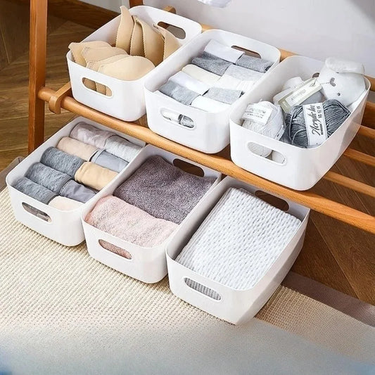 Storage Basket Three Sizes Rectangular Cosmetic sorting box kitchen storage box snack storage basket for Kitchen Bedroom Office