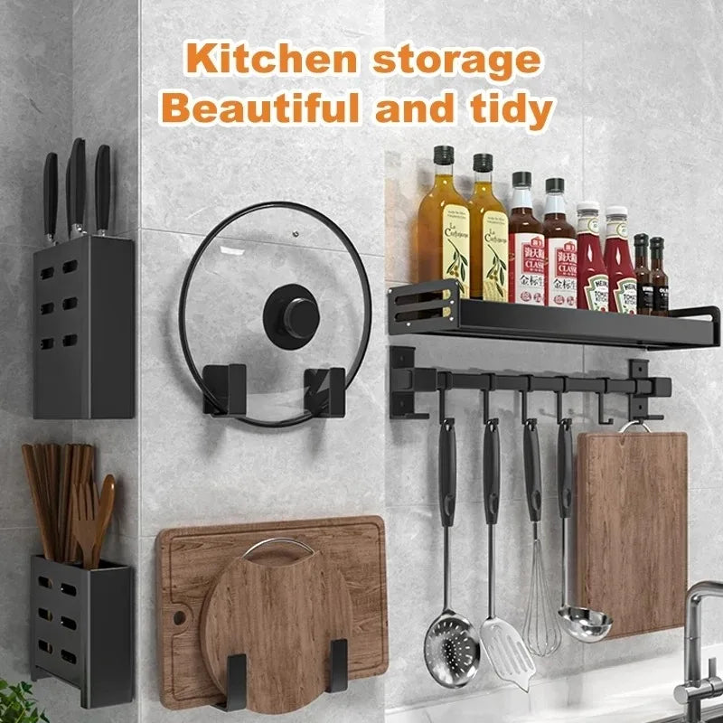 Kitchen Spice Storage Knives Holder Knife Stand Spice Rack Organizer Knives Holder Spoon and Chopsticks Rest Hanging Organizers