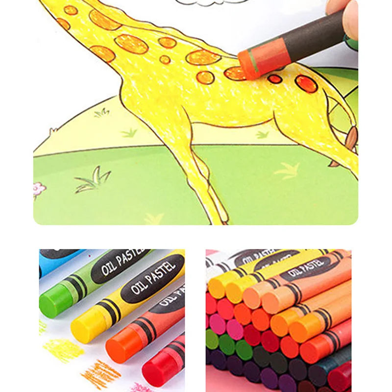 42/86pcs Drawing Set Non Toxics Crayon Arte Easy Hold Color Pen Safe for Children Kids Painting Tools Drawing Kit Stationery