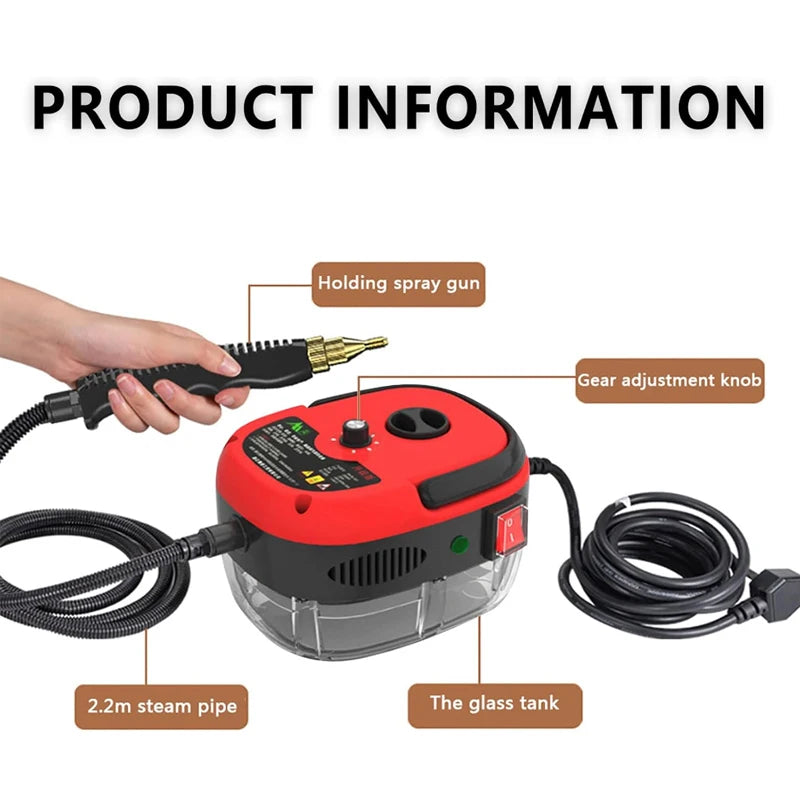 Hot Autumn Winter 2024 Pressurized Steam cleaner, 2500W handheld portable cleaner for cleaning sofas, cars, floors, etc