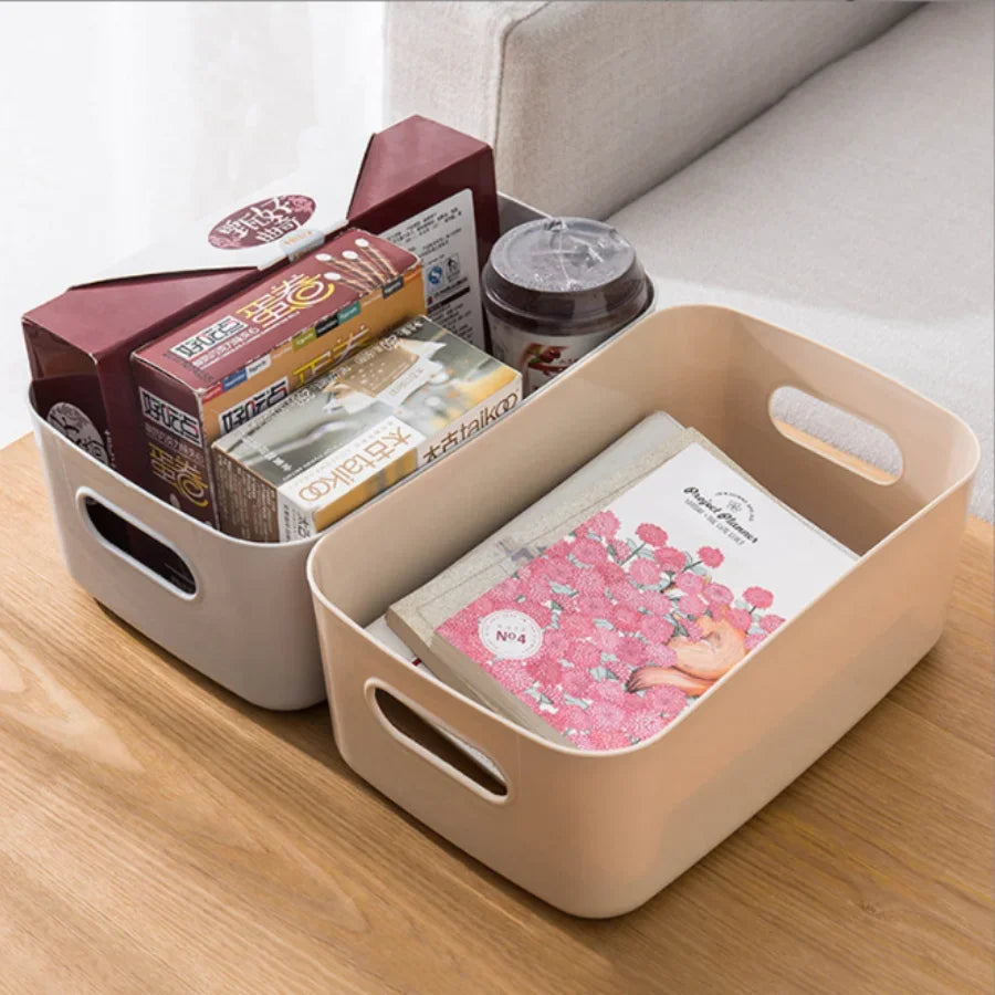 Desktop storage box cosmetics miscellaneous items snacks storage basket kitchen organizing box household drawer plastic storage