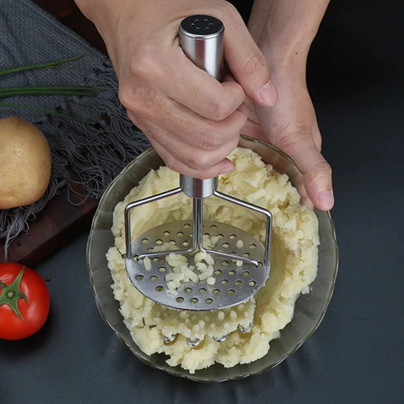 Double-layer Wavy Potato Masher Stainless Steel Mud Pressure Machine Kitchen Vegetable Fruit Press Crusher Chopper Cooking Tools