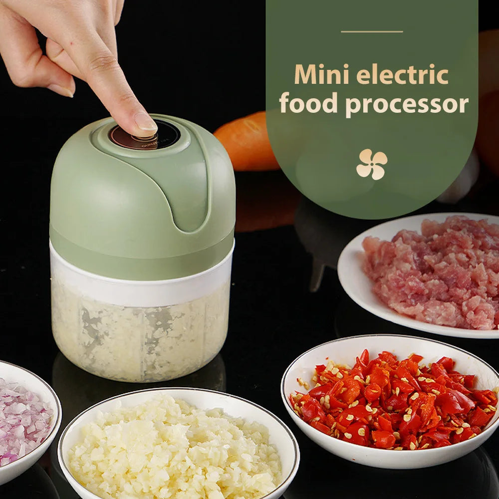 Electric Food Garlic Masher Mini Vegetable Chopper Chili Meat Ginger Masher Machine USB Charging Blenders Kitchen Accesorios