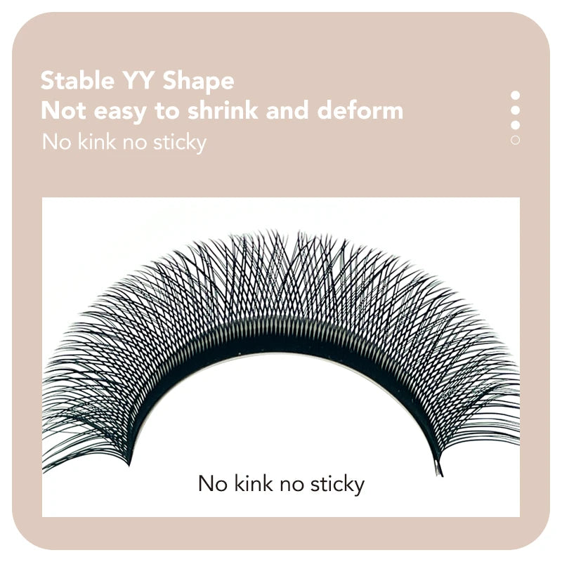 DIYDAY YY Shape Eyelash Extensions C D L LU Curl Brown Lashes Natural Soft Premade Volume Fans Two Tips Y-Shaped False Eyelashes