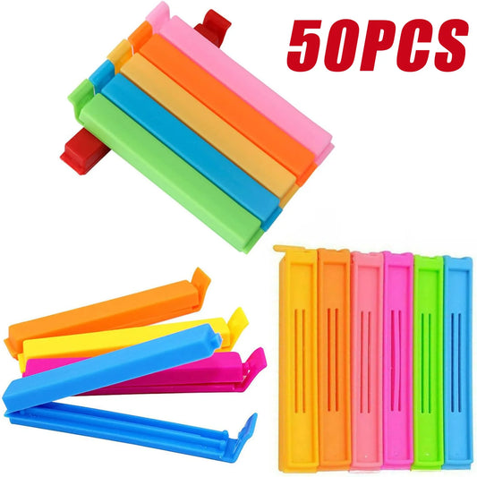 50/5PCS Food Snack Package Bag Sealing Plastic Clips For Packages Kitchen Storage And Organization Items Accessories