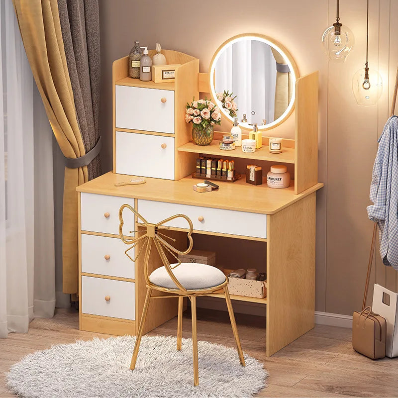 Dressing Table Bedroom Small Modern Simple Storage Cabinet Integrated Small Apartment Internet CelebrityinsWind Makeup Table