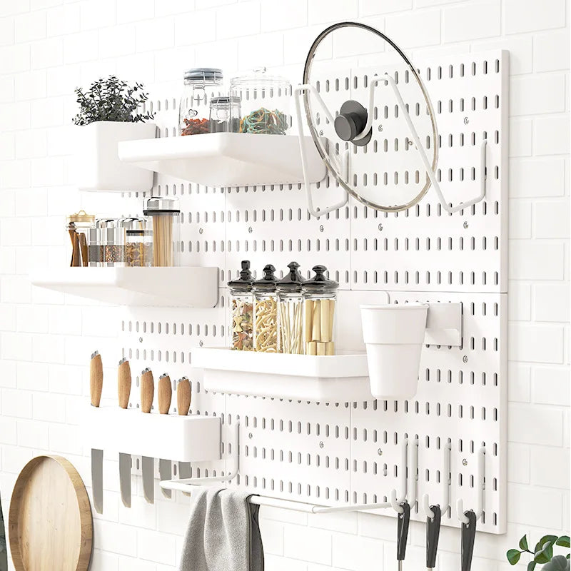 DIY Free Combination Pegboard Dish Rack Kit Hole Board for Wall Kitchen Organizer Tools Crafts Organization Ornaments Display