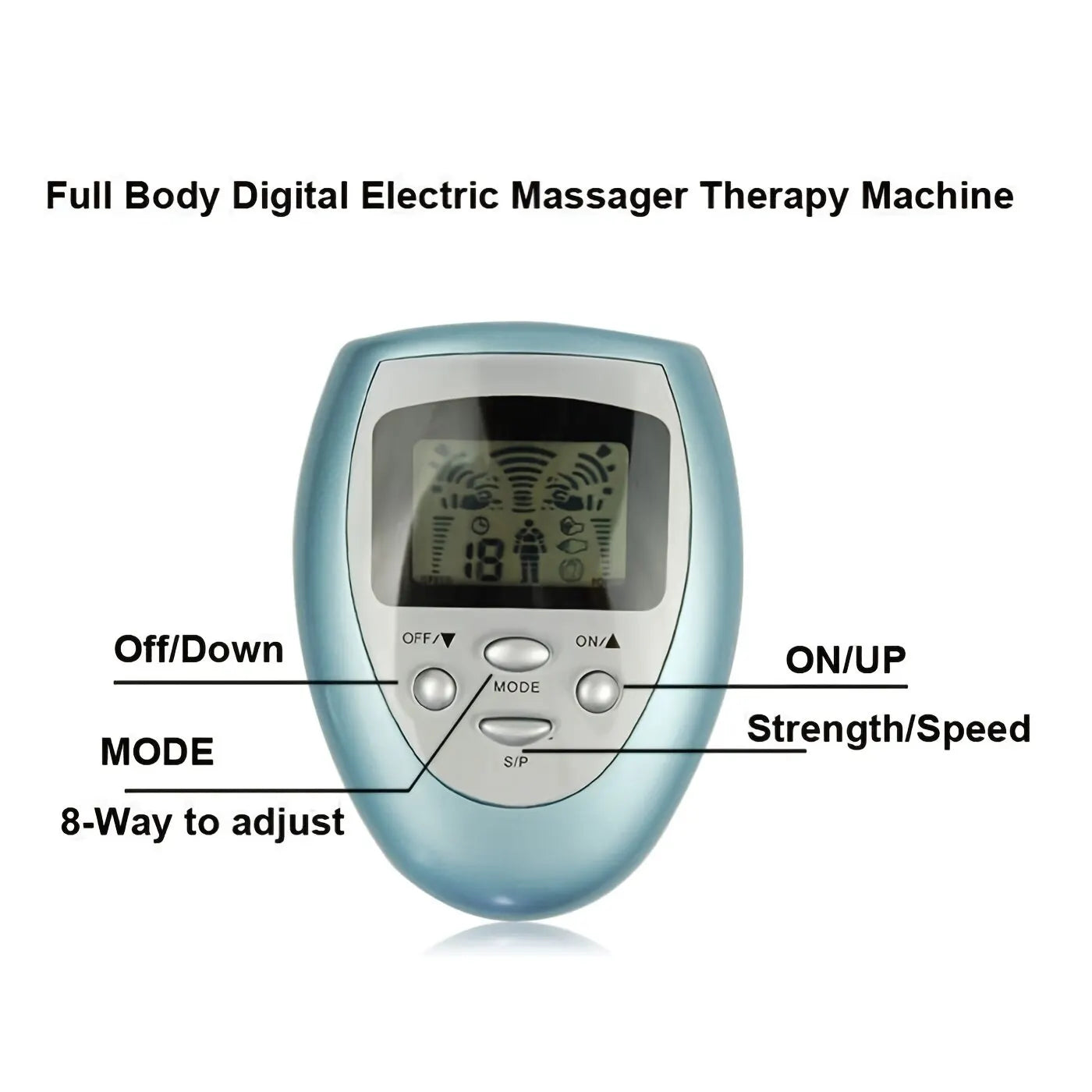 Micro Current Body Electric Massager 8 Modes Multi-Function Electric Massager With LED Display Meridian Massager For Full Body