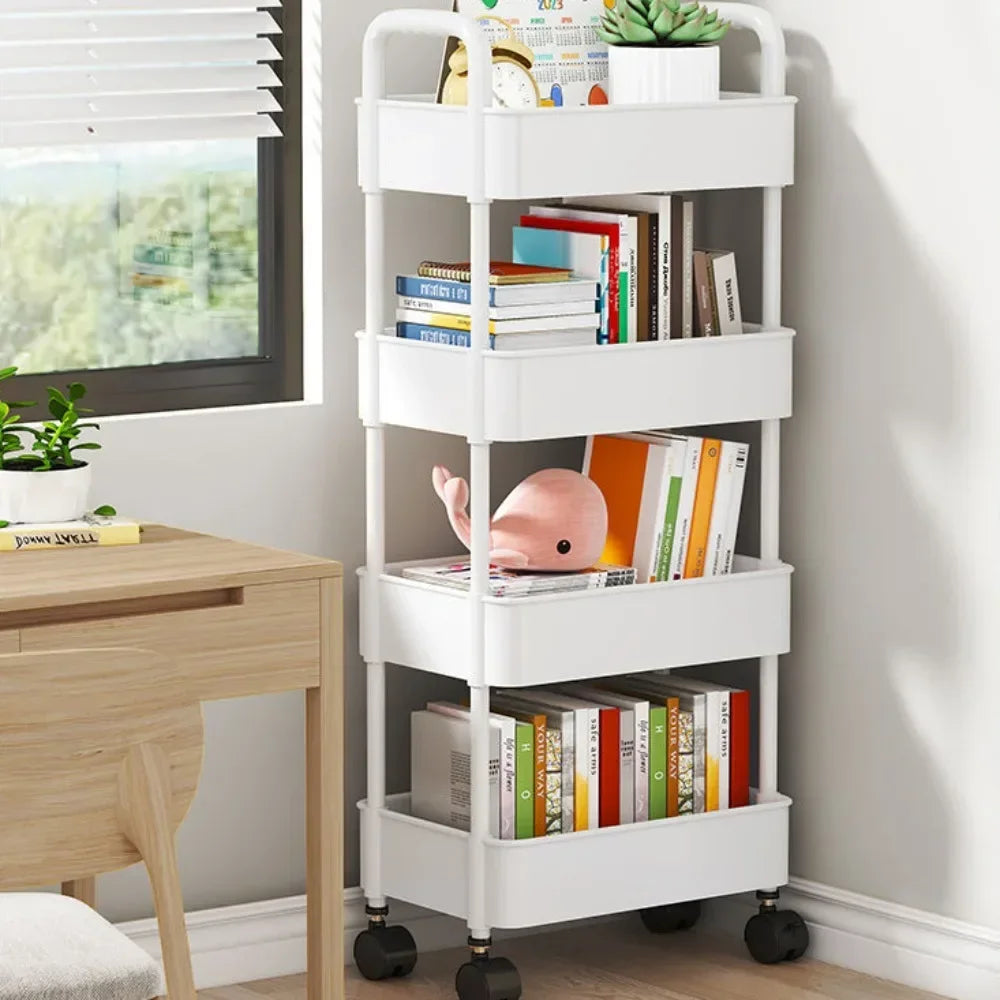 Mobile Storage Rack Trolley Bedroom Multi-Layer Storage Racks Organizer Household Kitchen Multifunctional Cart With Wheels Shelf