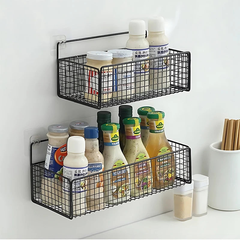 Kitchen Wall Mount Storage Rack Non Perforated Wall Mounted Storage Rack Wall Shelf Spice Rack Kitchen Rack Dish Rack Sink Rack