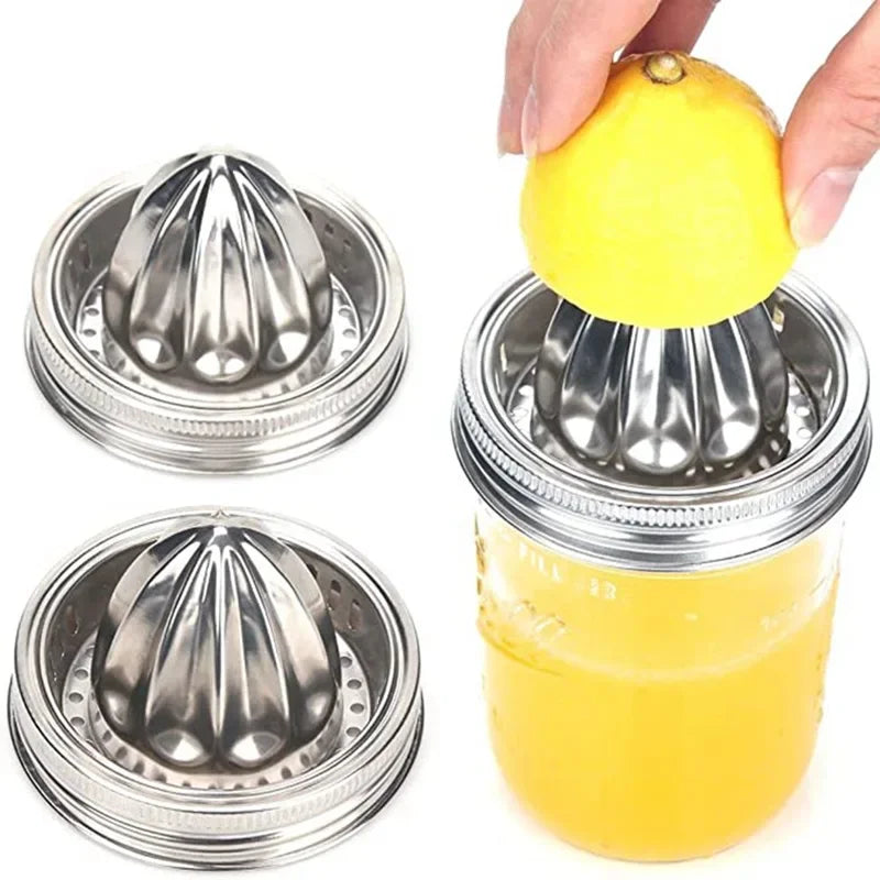 1pc Stainless Steel Citrus Juicer Cover For Mason Jar, Wide Mouth, MetalJuicing Tool, Kitchen Supplies