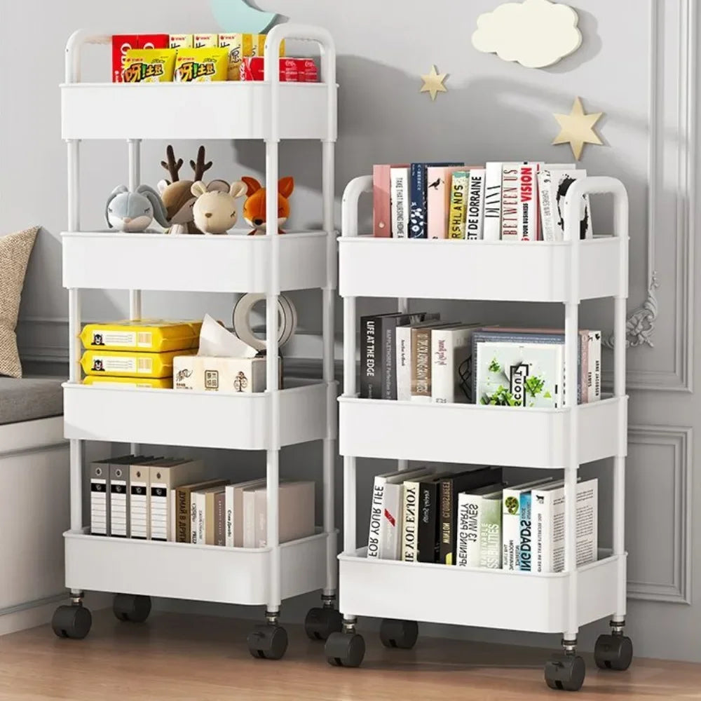 Mobile Storage Rack Trolley Bedroom Multi-Layer Storage Racks Organizer Household Kitchen Multifunctional Cart With Wheels Shelf