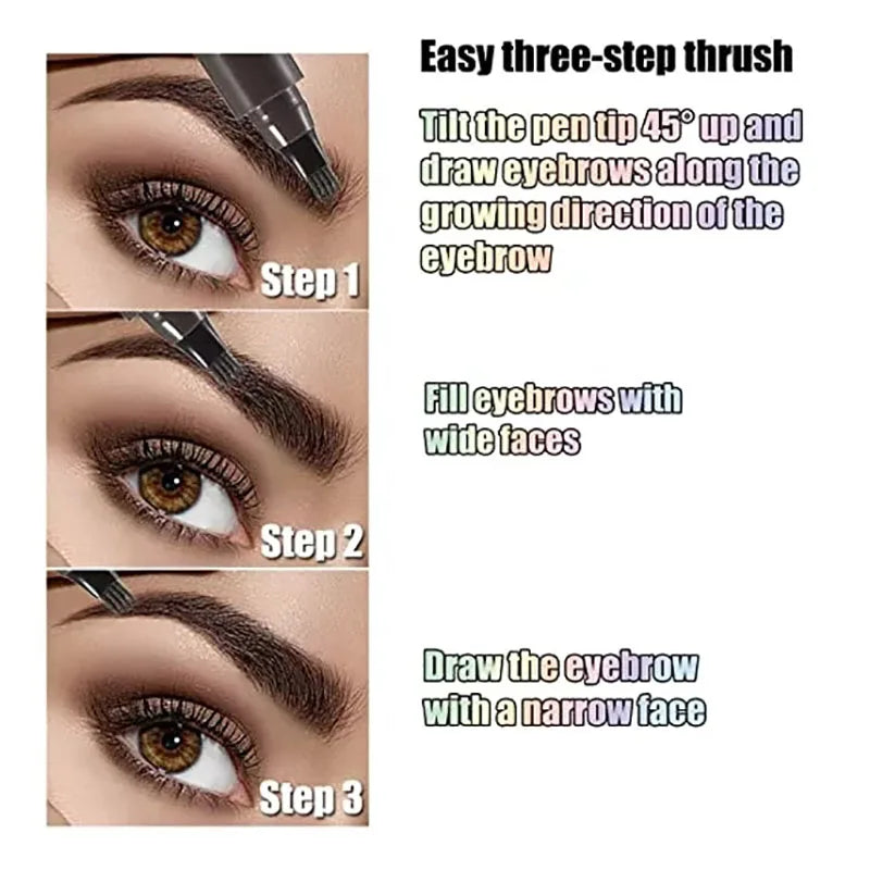 5 Colors Microblading Eyebrow Pen Waterproof Liquid Eyebrow Pencil Long Lasting Eyebrow  Pen 4 oints eyebrow pen Cosmetics