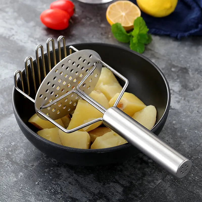 Double-layer Wavy Potato Masher Stainless Steel Mud Pressure Machine Kitchen Vegetable Fruit Press Crusher Chopper Cooking Tools