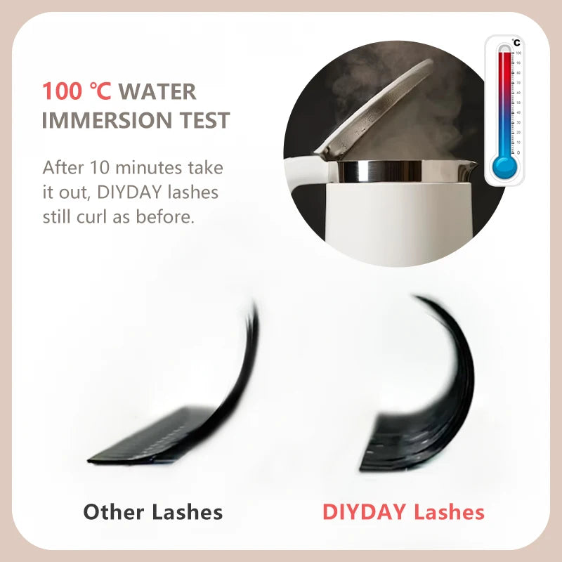 DIYDAY YY Shape Eyelash Extensions C D L LU Curl Brown Lashes Natural Soft Premade Volume Fans Two Tips Y-Shaped False Eyelashes