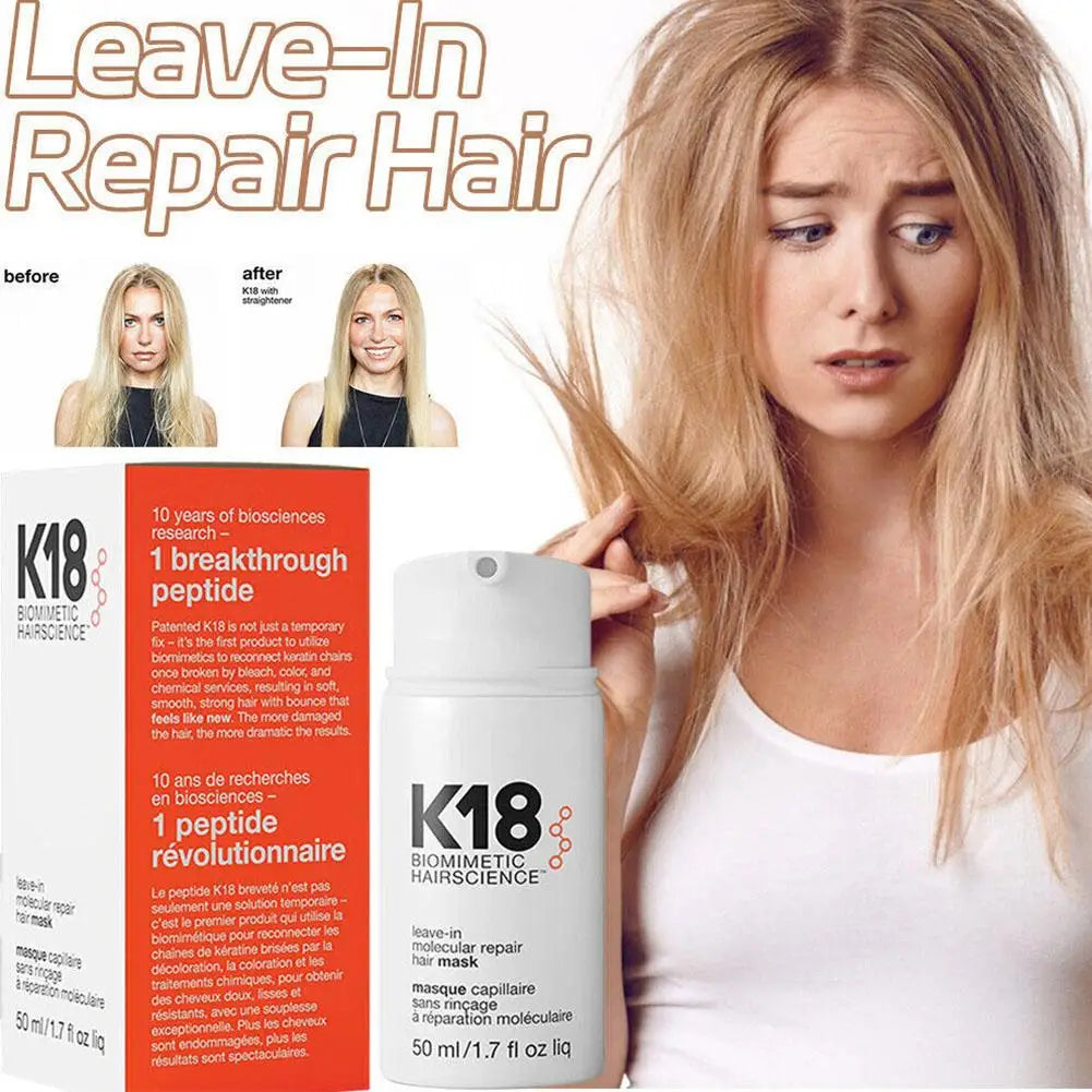 K18 Leave-In Molecular Repair Hair Mask Softens Restores Damaged Hair Deep Keratin Treatment for Hair and Scalp Hair Care