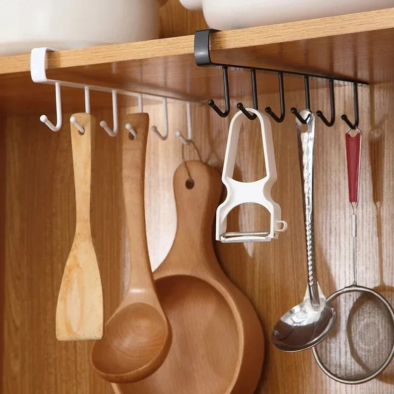 Kitchen iron hooks traceless nail free cabinets hanging cabinets storage hangers bedroom wardrobes storage organization hooks