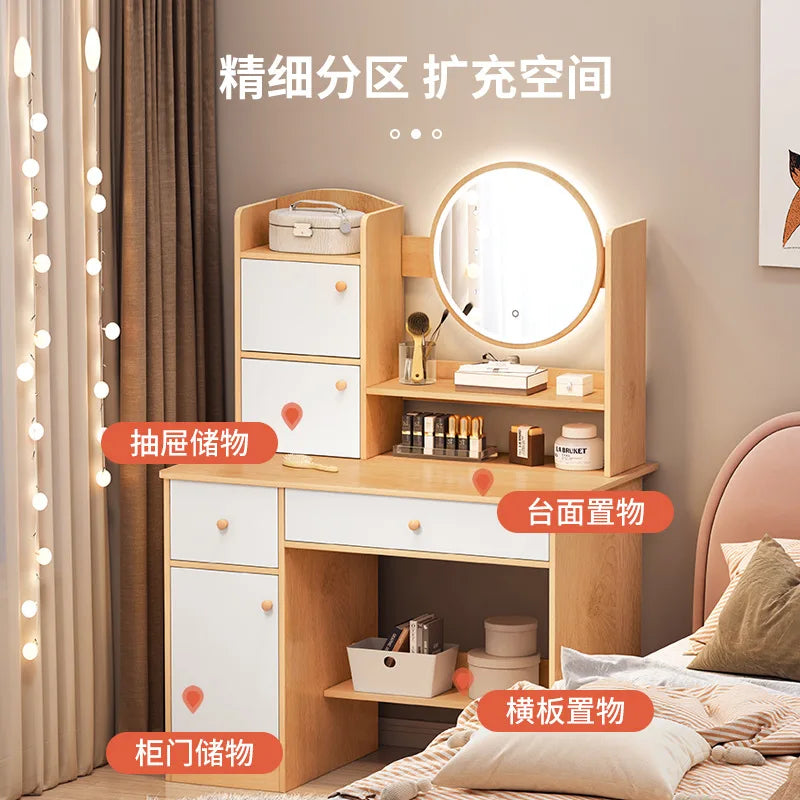 Dressing Table Bedroom Small Modern Simple Storage Cabinet Integrated Small Apartment Internet CelebrityinsWind Makeup Table