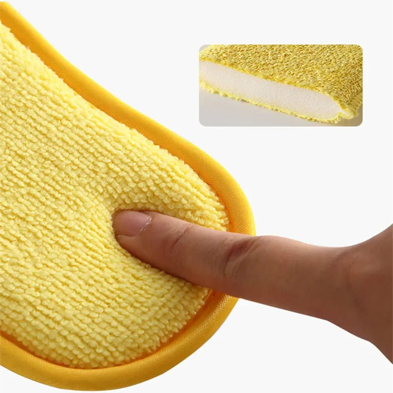 5/10PCS Scrub Sponges for Dishes Non-Scratch Microfiber Sponge Non Stick Pot Cleaning Sponges Kitchen Tools Wash Pot Gadgets