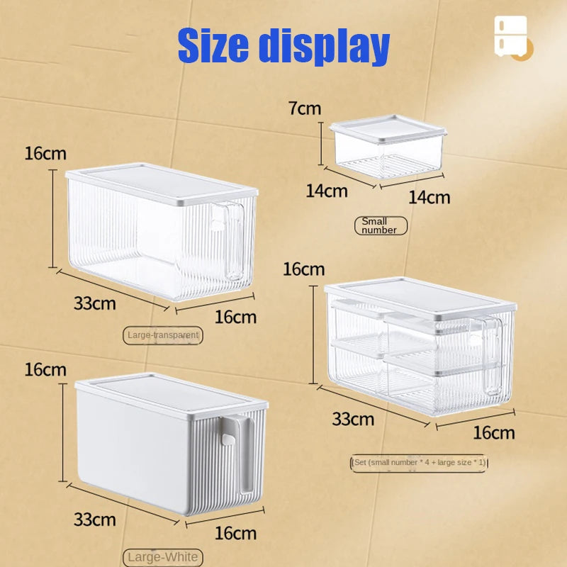 Refrigerator Storage Box Kitchen Organizers Housekeeping Organization Transparent Food Fresh-keeping Box Fruit And Vegetable