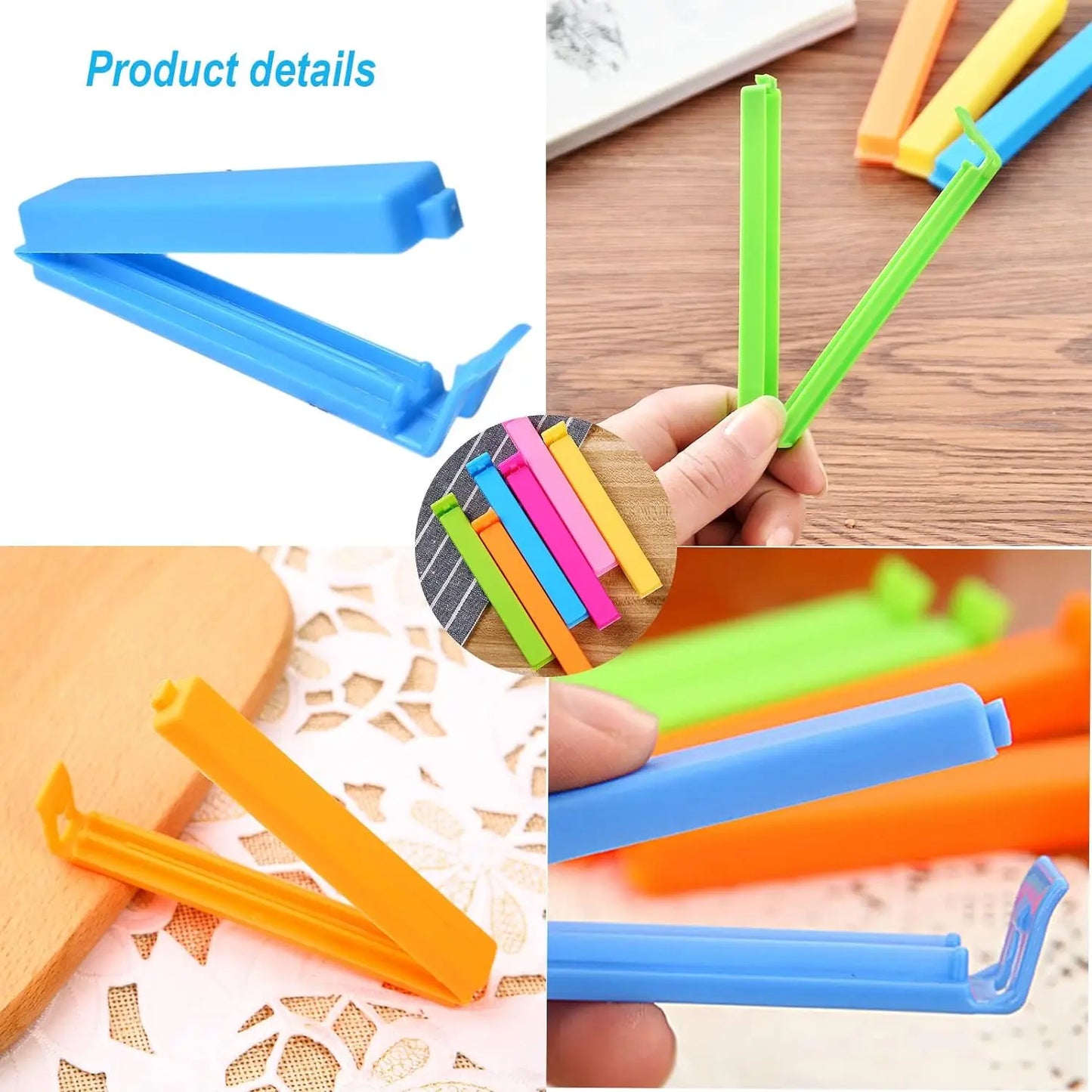 50/5PCS Food Snack Package Bag Sealing Plastic Clips For Packages Kitchen Storage And Organization Items Accessories