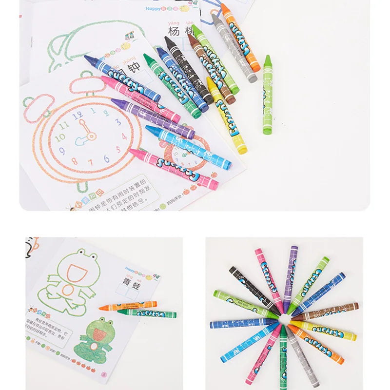 42/86pcs Drawing Set Non Toxics Crayon Arte Easy Hold Color Pen Safe for Children Kids Painting Tools Drawing Kit Stationery