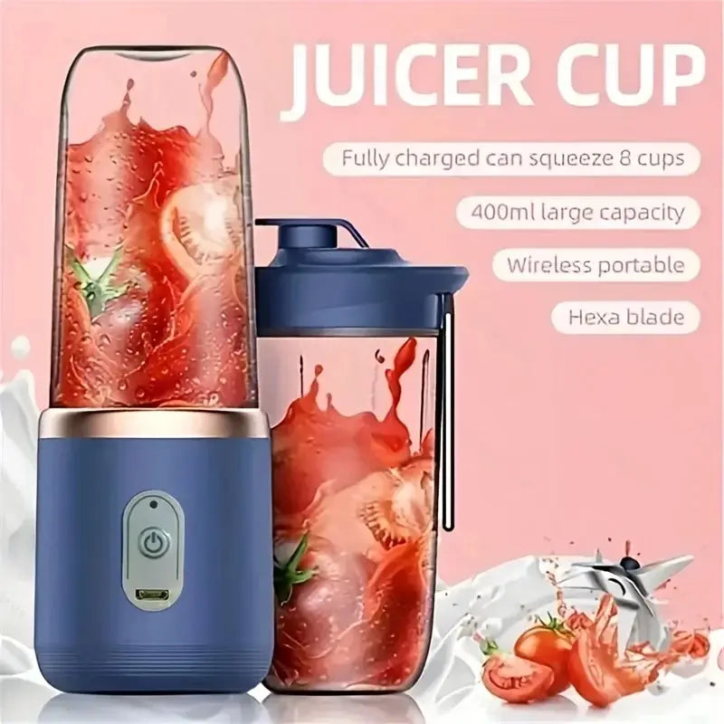 1PCS Juice Extractor Juice Cup Portable Rechargeable Small Juice Cup Home and Outdoor Multifunctional Juice Mixing