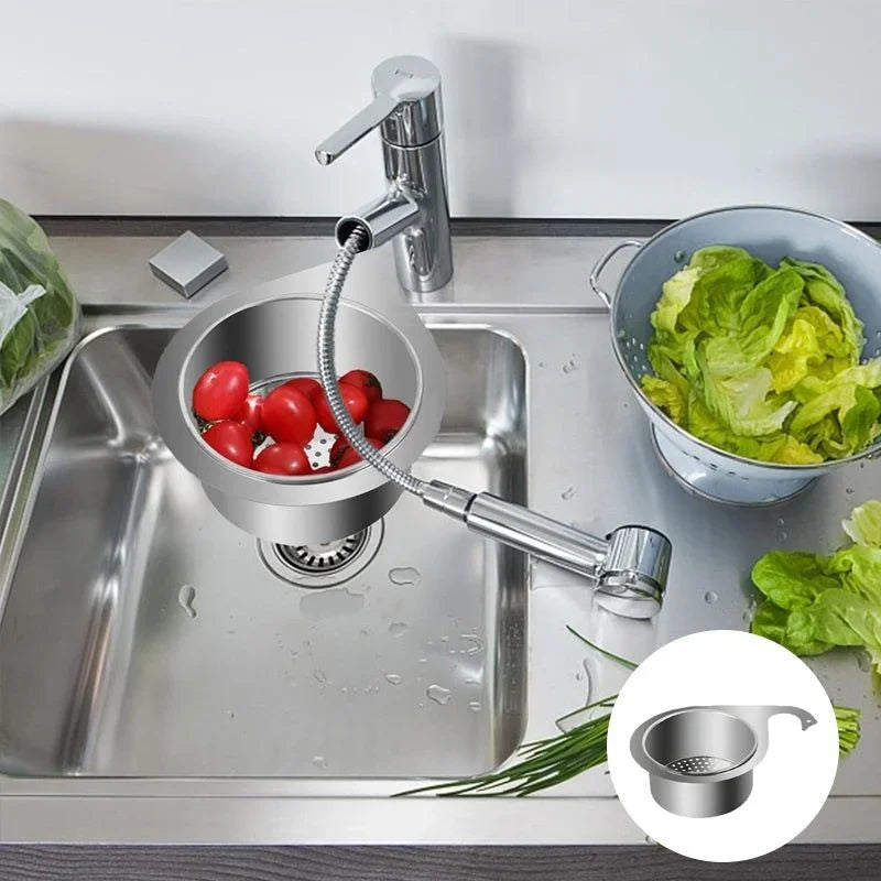 Stainless Steel Swan Sink Strainer Basket Removable Goosehead Storage Drainage Basket Goosehead Hanging Wet & Dry Drainage Racks