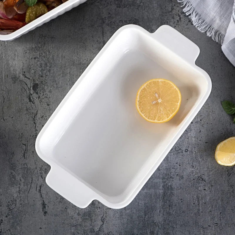 Porcelain Dishes Kitchen Accessories Bakeware Bread Pan for Baking Tray Ceramic Pans Cooking Utensils Tools Utensil Gadgets Oven