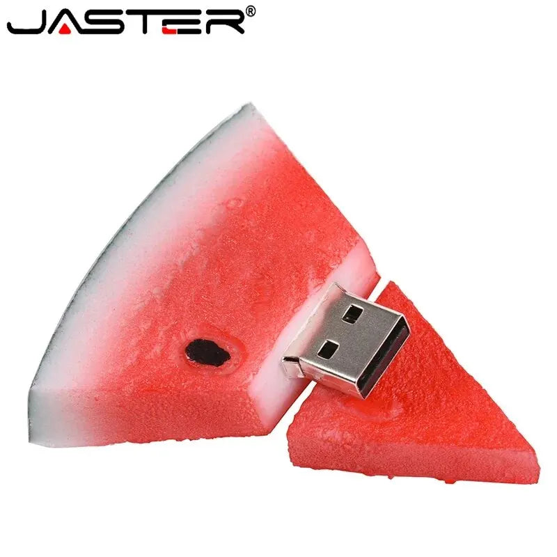 JASTER Watermelon USB Flash Drive 64GB Cute Fruit Memory Stick 32GB Creative Gifts For Kids Pen Drive 16GB Red External Storage