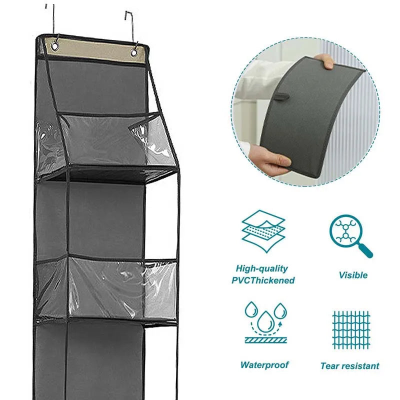 6 Layers Clothes Hanging Organizers For Doors Fabric Storage Bag with Hanger Underwear Socks Snacks Toys Home Storage Holder