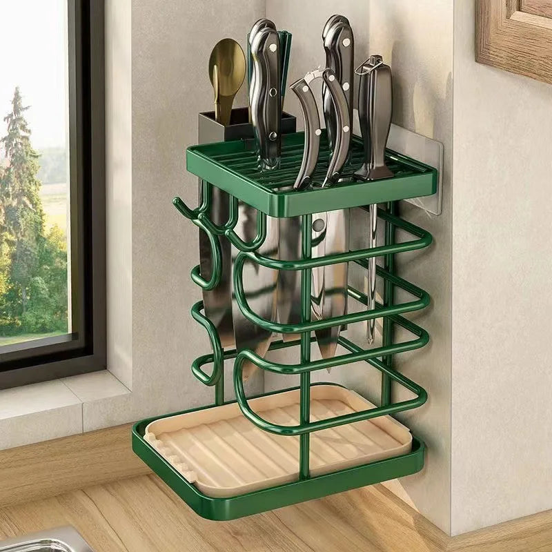 Kitchen Acceesories Multifunctional Shelf Stainless Steel Knife Holder Chopsticks Tube Storage Rack Organizers Kitchen and Home