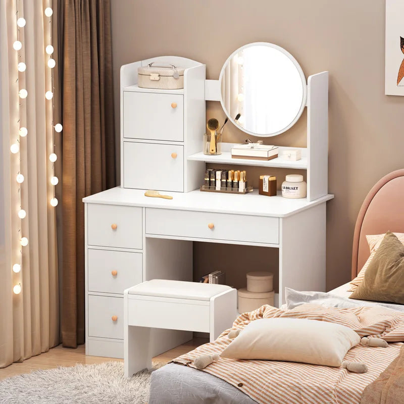 Dressing Table Bedroom Small Modern Simple Storage Cabinet Integrated Small Apartment Internet CelebrityinsWind Makeup Table