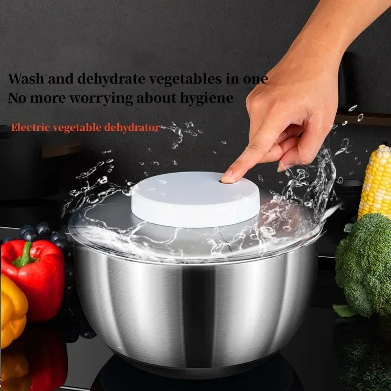 Vegetable Dehydrator Electric Cleanse Dryer Strainer Fruit and Vegetable Dry Wet Separation Dehydrator Kitchen Gadgets Products