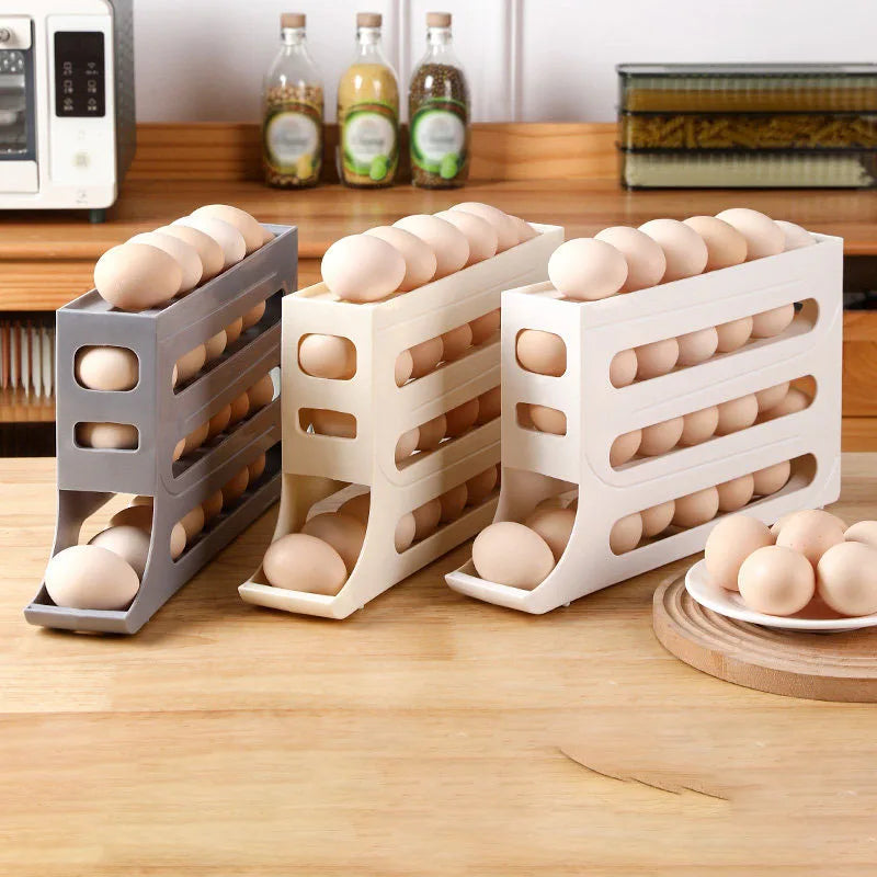 Egg storage box multi-layer automatic sliding refrigerator side door egg dedicated rack super space saving sorting tool