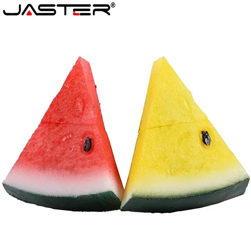 JASTER Watermelon USB Flash Drive 64GB Cute Fruit Memory Stick 32GB Creative Gifts For Kids Pen Drive 16GB Red External Storage