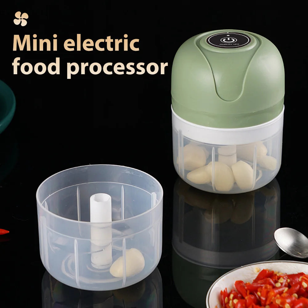 Electric Food Garlic Masher Mini Vegetable Chopper Chili Meat Ginger Masher Machine USB Charging Blenders Kitchen Accesorios